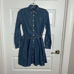 Ralph Lauren Blue Denim Shirt Dress Size 16